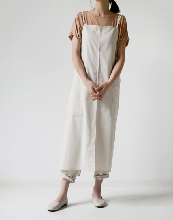 Adjustable Back Strap Apron With Pockets For Women