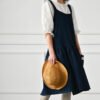 Japanese-style Cotton Pleated Apron For Women
