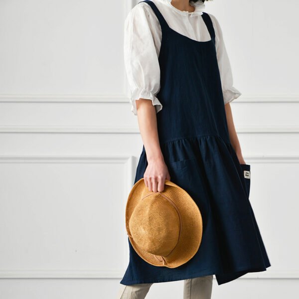 Japanese-style Cotton Pleated Apron For Women