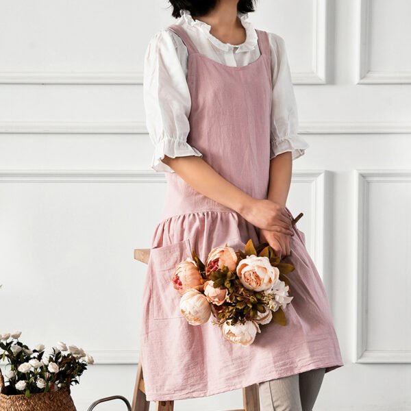 Japanese-style Cotton Pleated Apron For Women
