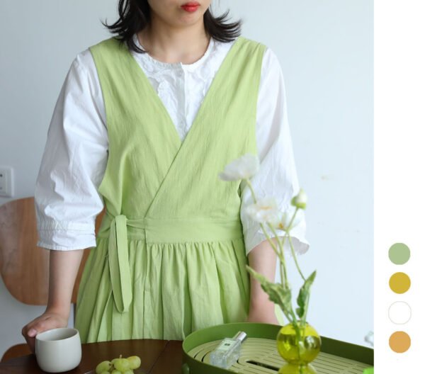 Reversible Cotton Cross-Back Apron
