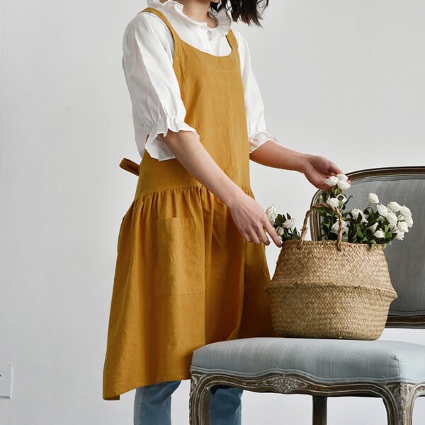Japanese-style Cotton Pleated Apron For Women