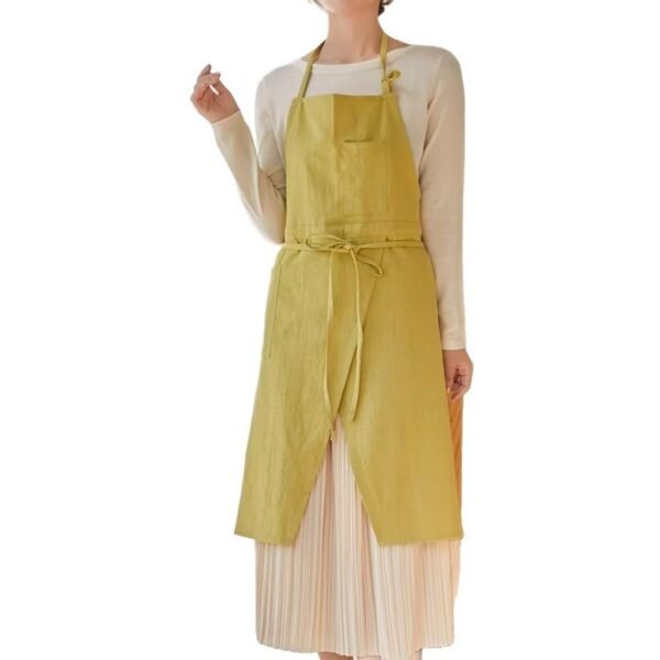 Cotton Slit-Front Crossback Apron For Women