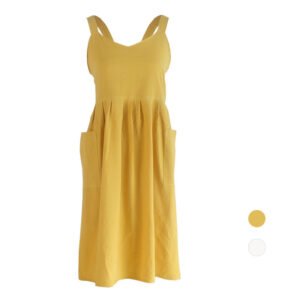 No-tie Crossback Pleated Apron