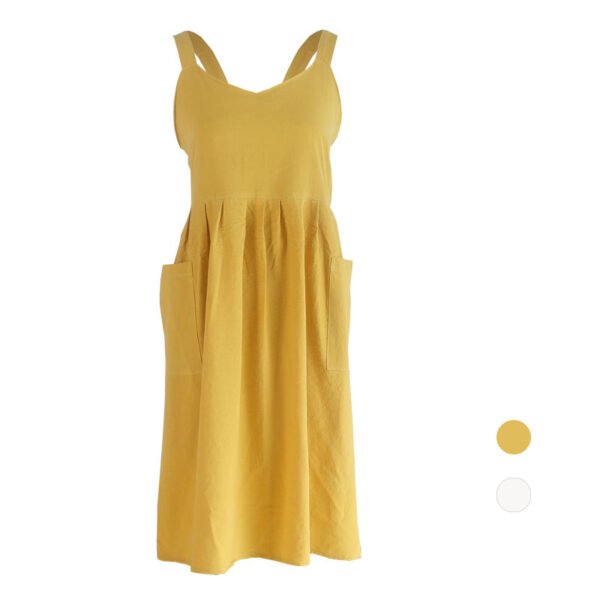 No-tie Crossback Pleated Apron