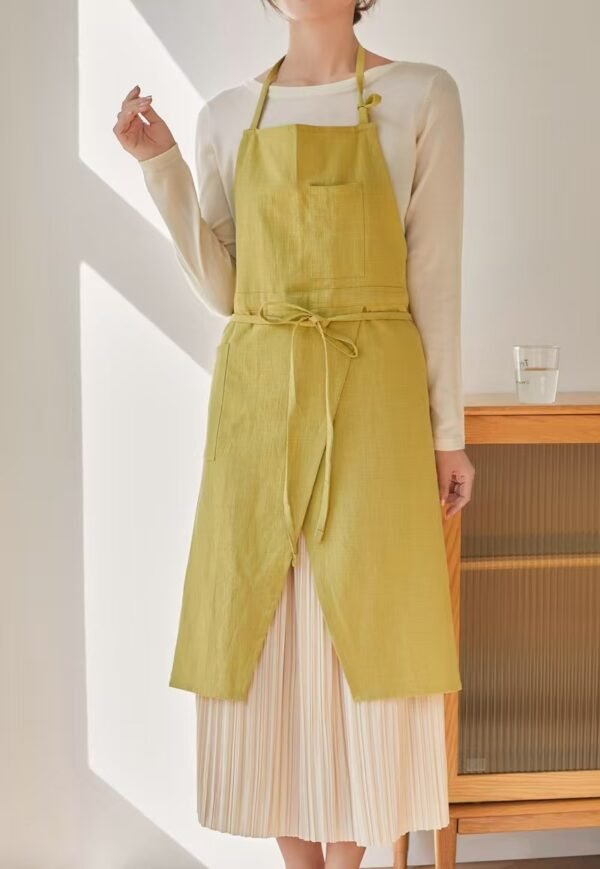Cotton Slit-Front Crossback Apron For Women