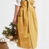 Minimal U-Neck Cross-Back Cotton Apron