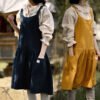 Japanese-style Cotton Pleated Apron For Women