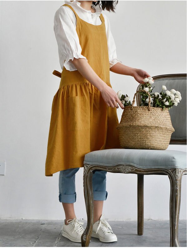 Japanese-style Cotton Pleated Apron For Women