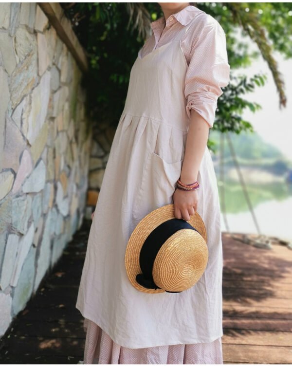 No-tie Crossback Pleated Apron