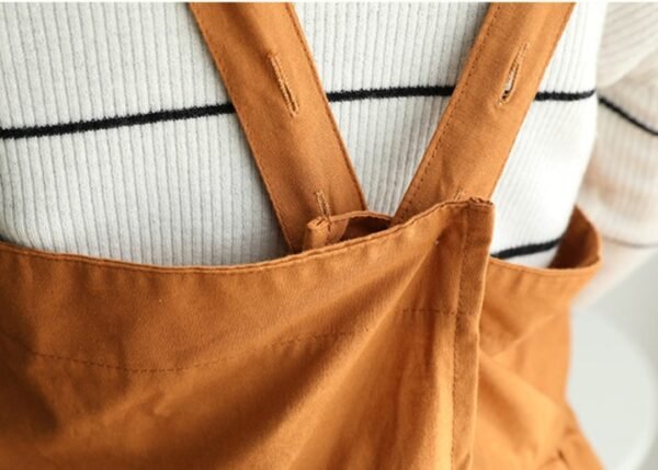 Simple Cotton 3-Position Button Loose Smock Apron