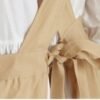 Cotton V-Neck Apron with Crossed Back Ties