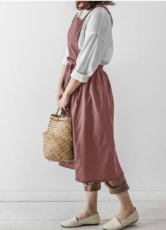 Japanese Cross Back Pinafore Linen Apron