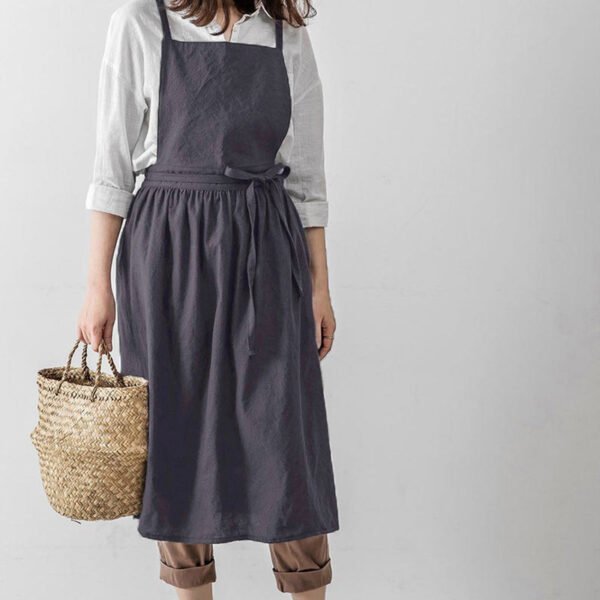 Japanese Cross Back Pinafore Linen Apron