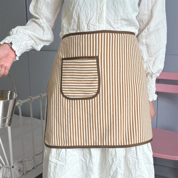 Cozy Stripe Half Apron For Women