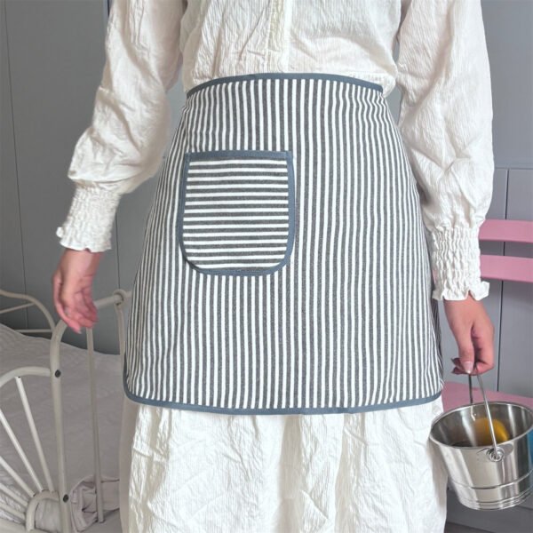 Cozy Stripe Half Apron For Women