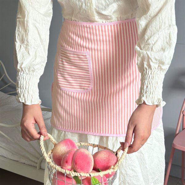 Cozy Stripe Half Apron For Women
