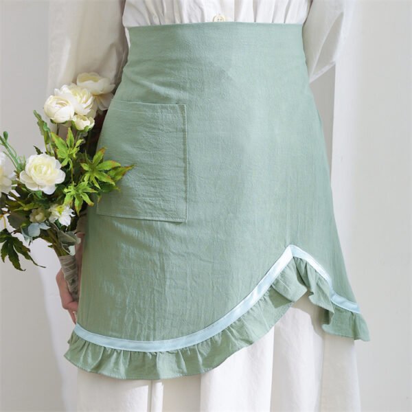 Women Cotton Ruffle Split Half Apron