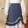Women Cotton Ruffle Split Half Apron