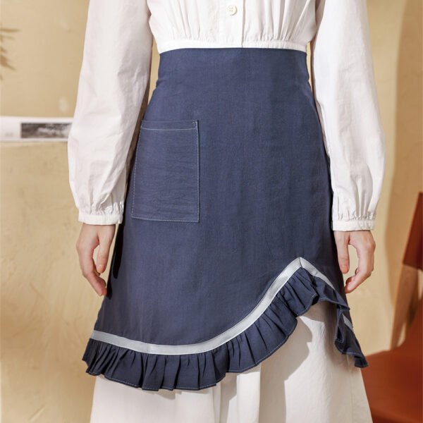 Women Cotton Ruffle Split Half Apron