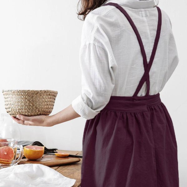 Japanese Cross Back Pinafore Linen Apron