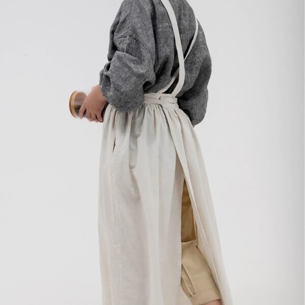 Minimal Form Cotton Pleated Apron For Women