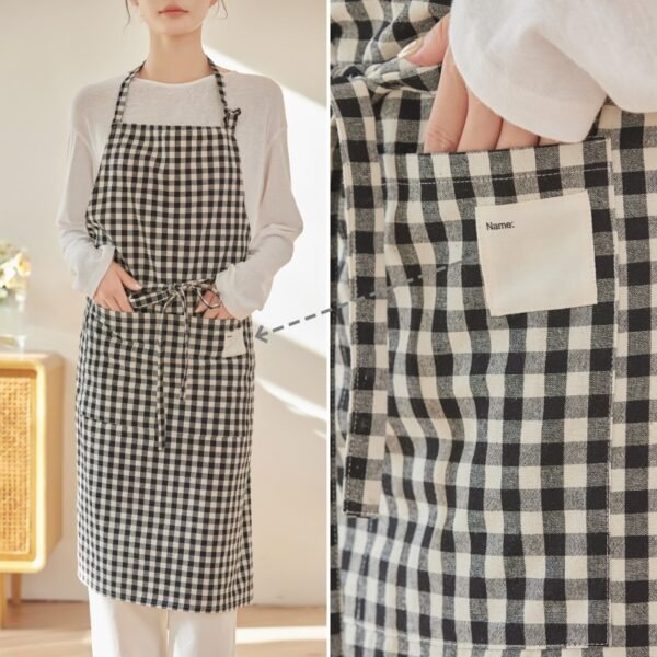 Classic Gingham Cotton Apron