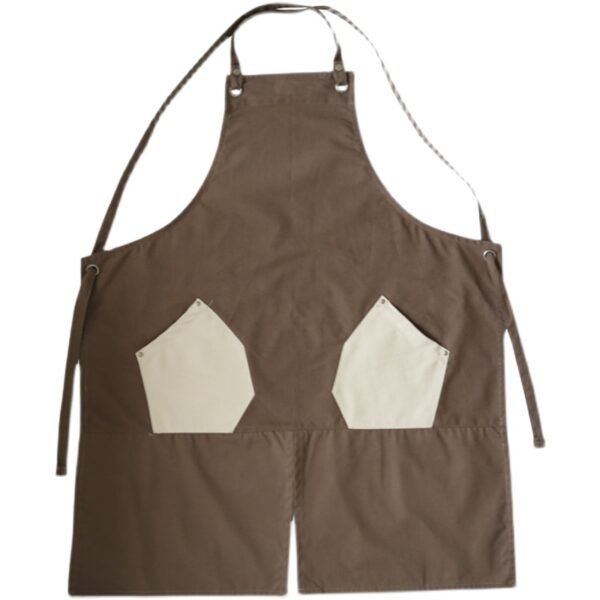 Modern Polygonal Color Block Pockets Canvas Apron