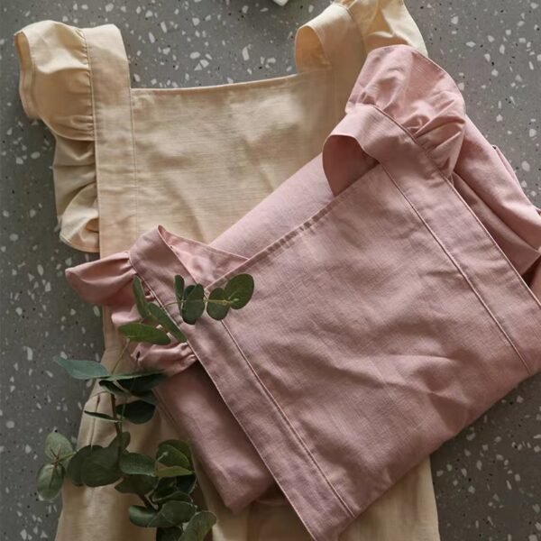 Ruffle Trim Waterproof Apron For Women