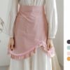 Women Cotton Ruffle Split Half Apron