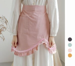 Women Cotton Ruffle Split Half Apron