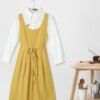 Minimalist Cotton Pleated Apron With Wide Straps