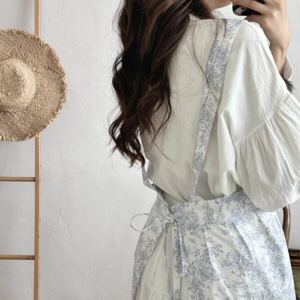 Vintage Ink Print Apron For Women