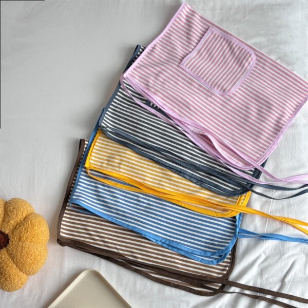 Cozy Stripe Half Apron For Women