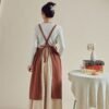 Classic V-Neck Crossback Cotton Apron For Women