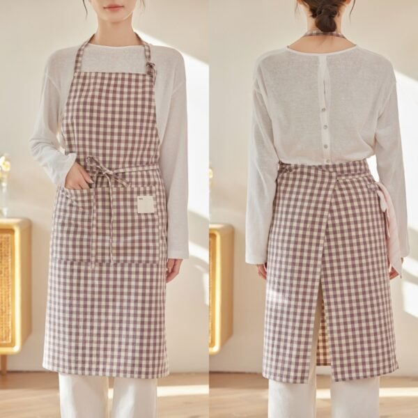 Classic Gingham Cotton Apron