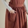 Classic V-Neck Crossback Cotton Apron For Women