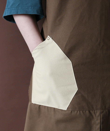 Modern Polygonal Color Block Pockets Canvas Apron