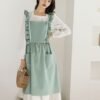 Women Ruffle Wrap Cotton Apron