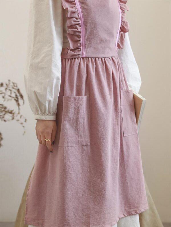 Women Ruffle Wrap Cotton Apron