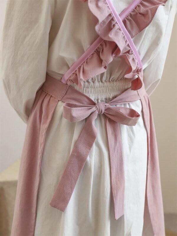 Women Ruffle Wrap Cotton Apron
