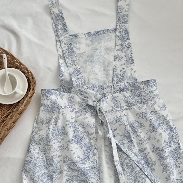 Vintage Ink Print Apron For Women