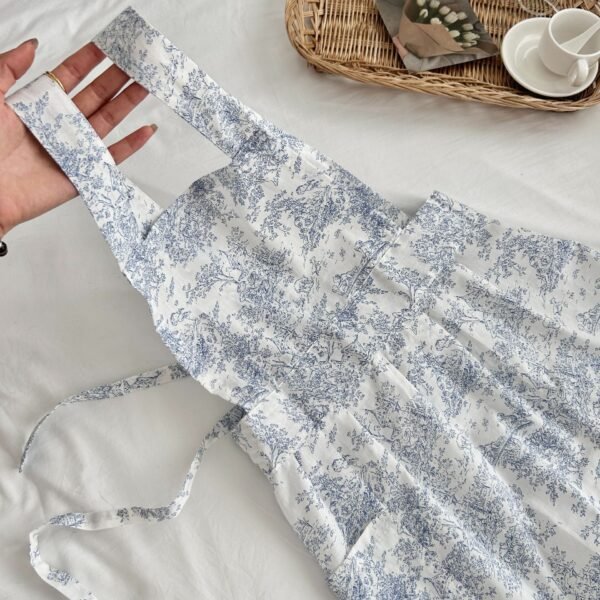 Vintage Ink Print Apron For Women