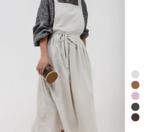 Minimal Form Cotton Pleated Apron For Women