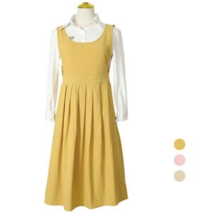 Minimalist Cotton Pleated Apron With Wide Straps