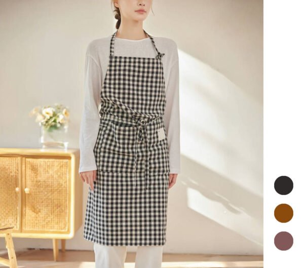 Classic Gingham Cotton Apron