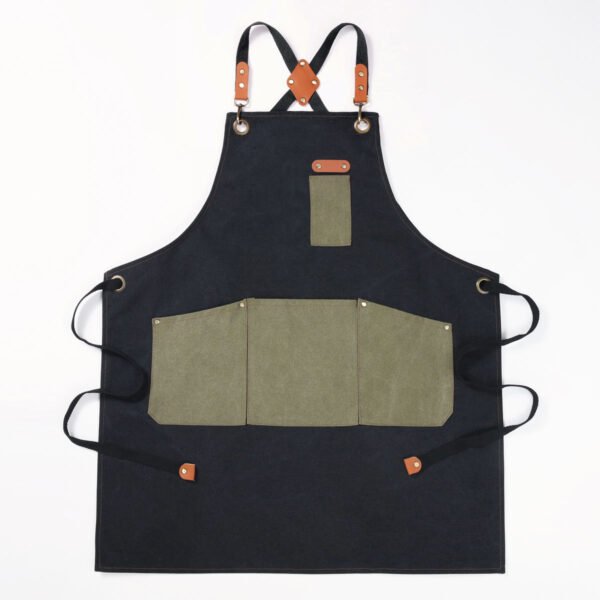Canvas Crossback Artisan Apron With Contrast Pockets