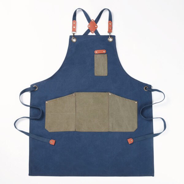 Canvas Crossback Artisan Apron With Contrast Pockets