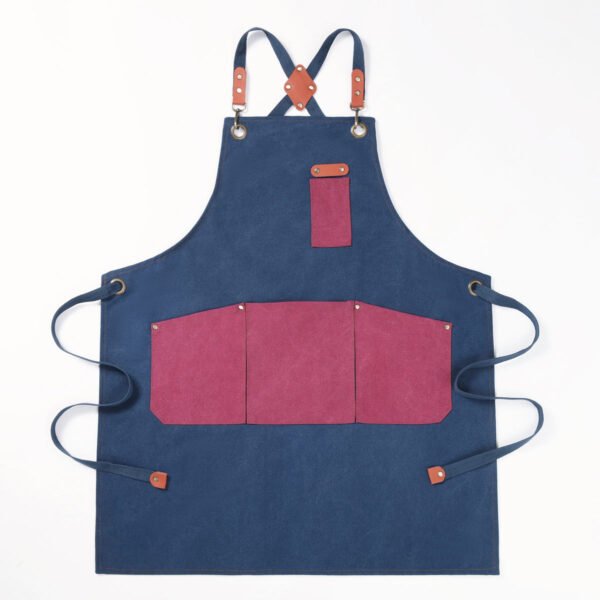 Canvas Crossback Artisan Apron With Contrast Pockets