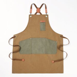 Canvas Crossback Artisan Apron With Contrast Pockets
